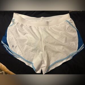Under Armour White and Blue Performance Shorts